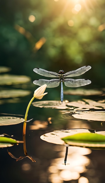 Dragonflies Dancing Over Lily Ponds Wallpaper