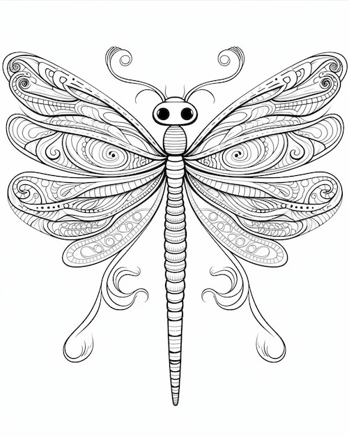 Dragonfly for Adult Coloring Book