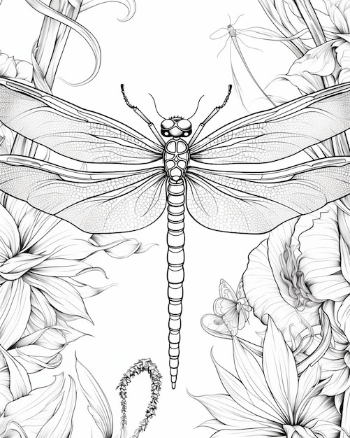 Dragonfly Coloring Page for Adults