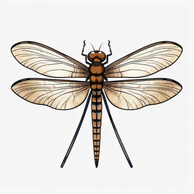 Dragonfly geïsoleerd op witte achtergrond vectorillustratie