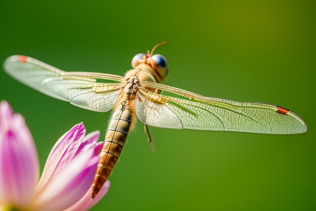 Foto il primo piano della libellula hd ha sparato l'illustrazione del fondo della carta da parati della foto della fauna selvatica