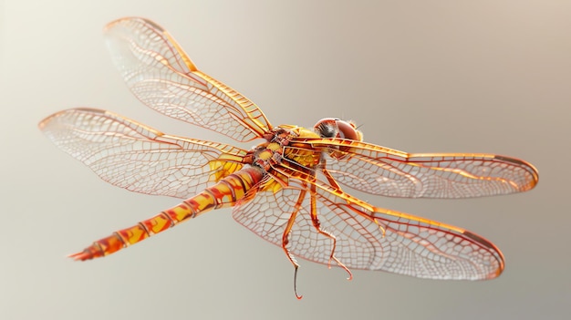 A dragonfly is a flying insect with a long thin body and four wings It has large compound eyes and a pair of antennae