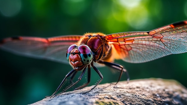 Dragonfly macro photography beautiful stunning high quality image Ai generated art