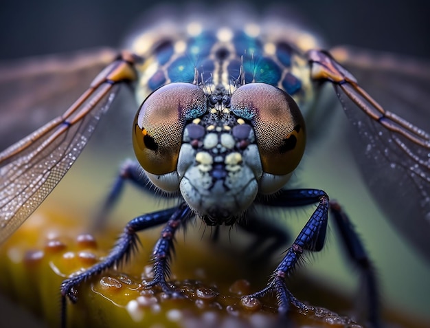 Dragonfly Macrofotografie Verbluffende insectenillustratie gemaakt met generatieve AI