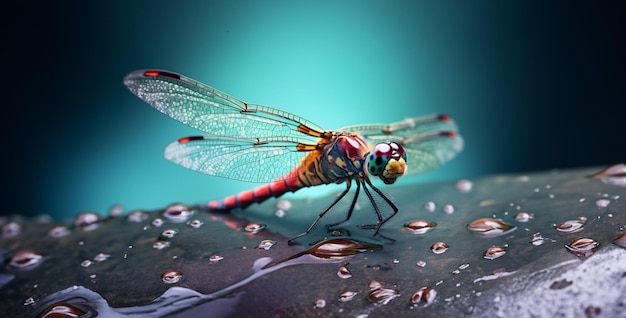 dragonfly op een bloem dragonfly on a leaf een dragonfly