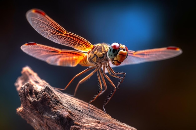 Dragonfly Perched on Twig