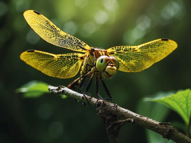 A dragonfly rests in the garden beutiful nature of bali shahinpark bangladesh
