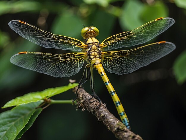 A dragonfly rests in the garden beutiful nature of bali shahinpark bangladesh