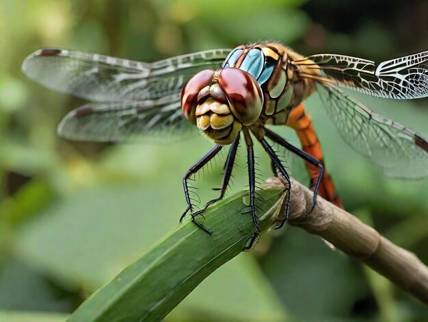 A dragonfly rests in the garden beutiful nature of bali shahinpark bangladesh