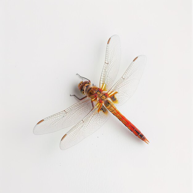 Photo a dragonfly in white background job id f889366162c048a2b76b847daf48624c