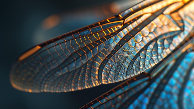 Photo dragonfly wing close up