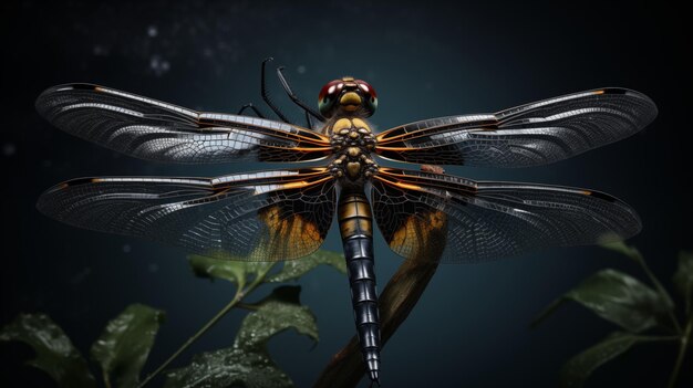 a dragonfly with a dragonfly on its wings