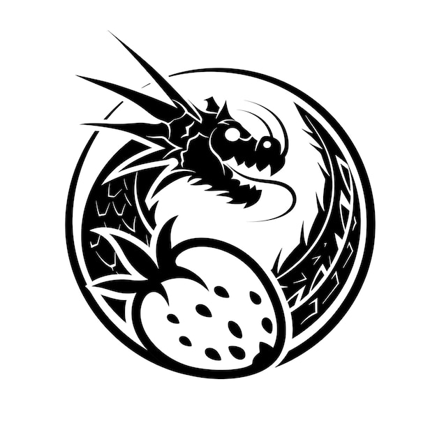 Фото Логотип dragonfruit lemonade с dragonfruit и jungle dr creative idea tattoo ink cnc концепция