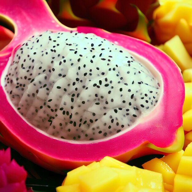 Photo dragonfruit melon dessert