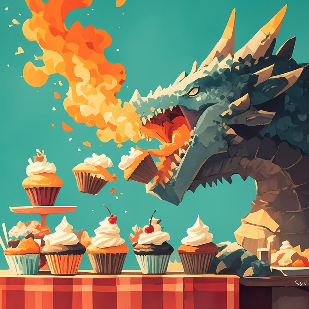 Photo dragons delight a whimsical fantasy culinary adventure