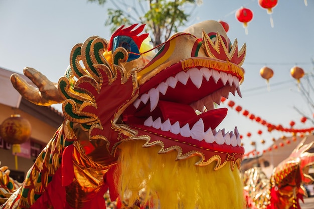 Dragons head in a festival performance