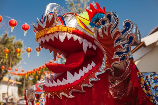 Dragons head in a festival performance