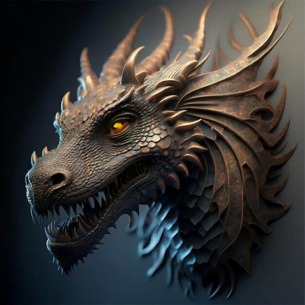 Dragons head Realistic Dragon Artwork A Masterpiece of Fantasy and Detail