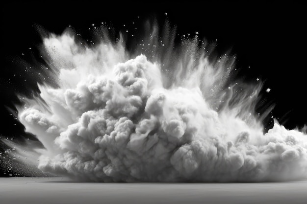 Dramatic black and white cloud of smoke Generative AI