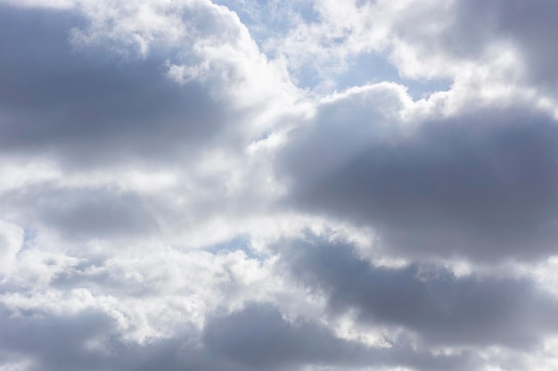 Dramatic blue sky and gray gloomy clouds