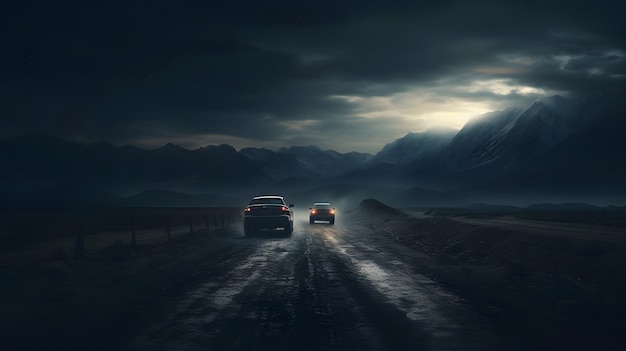 Dramatic and cinematic background with dark tones created by ai