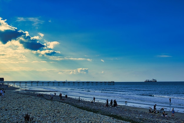 Dramatic clouds above the sea in SaltburnbytheSea North Yorkshire UK