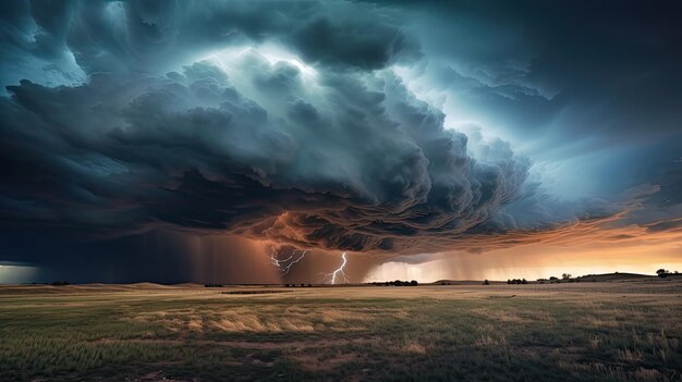 Photo dramatic clouds stars