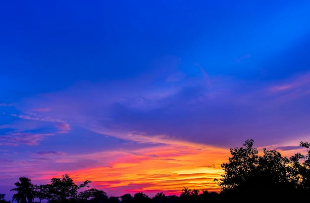 Dramatic colorful monsoon cloud formation in the sky during\
sunset