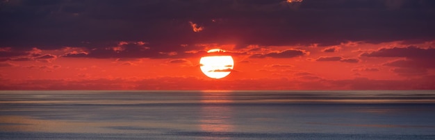 Dramatic Colorful Sunrise Sky Mediterranean Sea Abstract Red Sky Cloudscape Nature Background