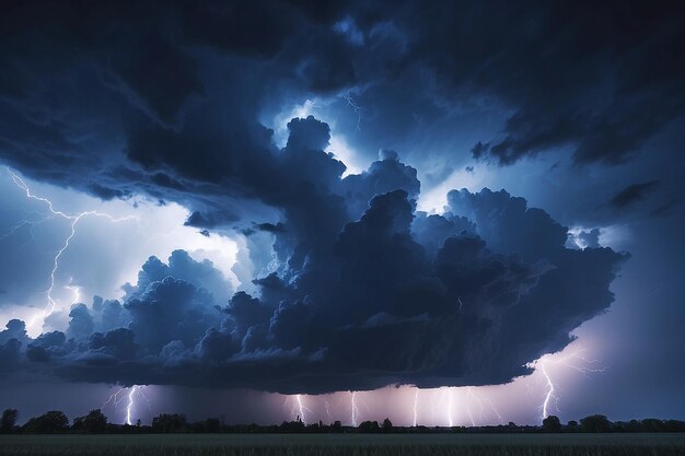 Photo dramatic dark blue cloudy sky overlay skyoverlays dramatic sky and lightning