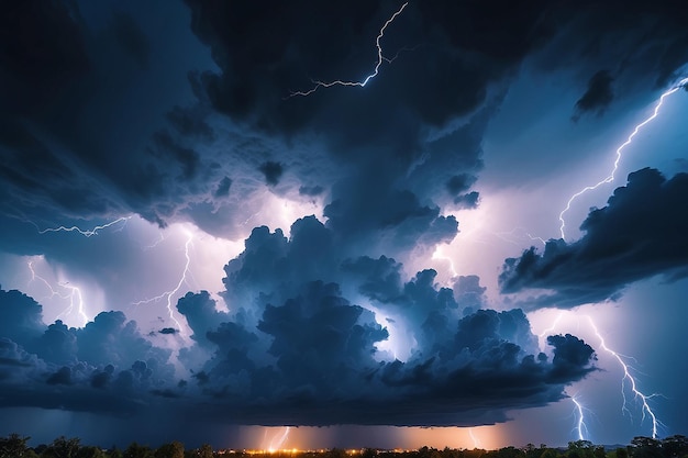 Photo dramatic dark blue cloudy sky overlay skyoverlays dramatic sky and lightning