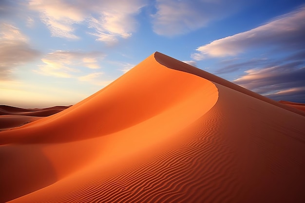 Dramatic Desert Landscape with Sand Dunes