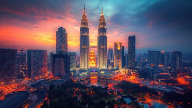 A dramatic of Kuala Lumpur City at night