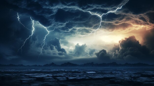 Photo dramatic lightning background