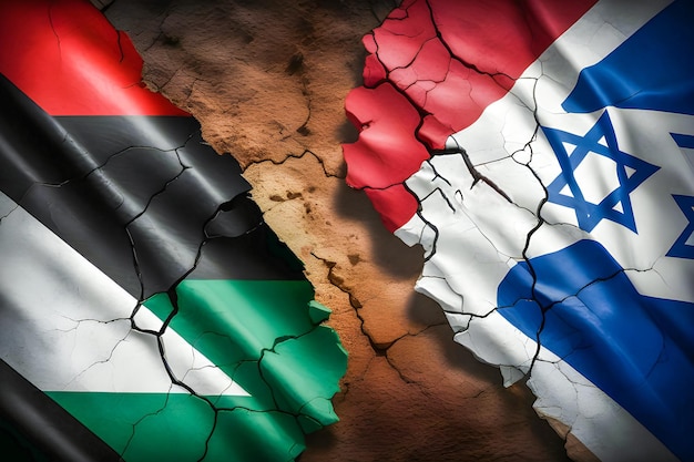 Photo the dramatic palestinianisraeli conflict in the middle east split of relations and confrontation