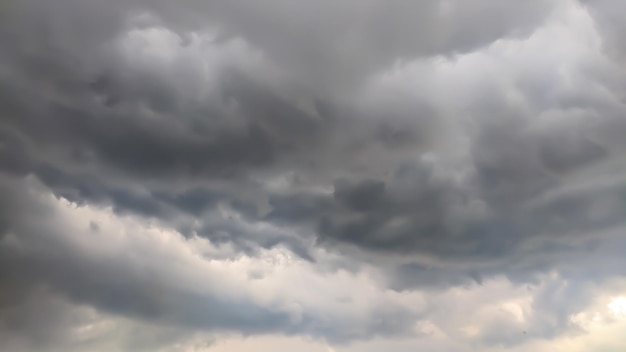 Dramatic panorama of cloudy skies without rain in Indonesia