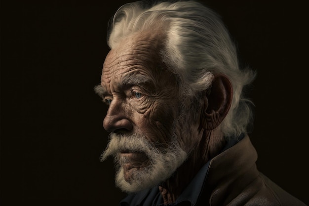 Dramatic portrait of an old man