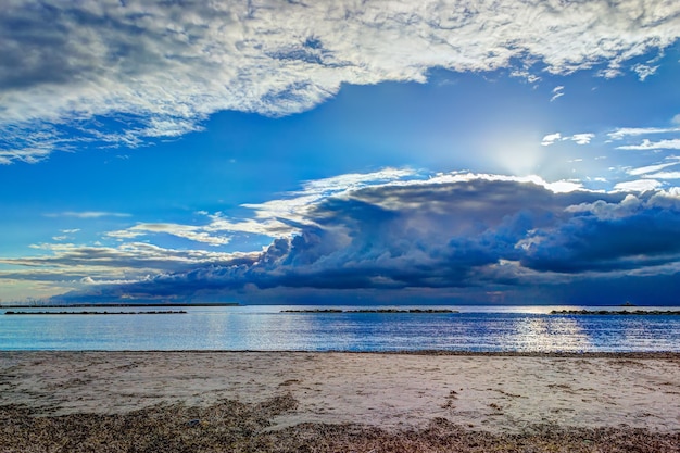 Dramatic sky over Alghero coastline