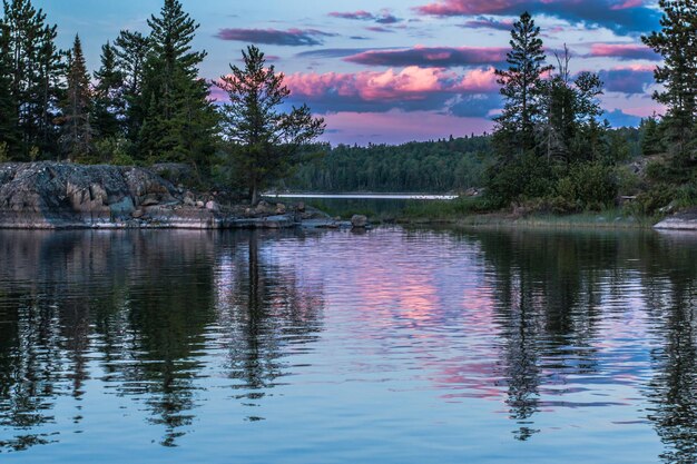 Dramatic sky over lake