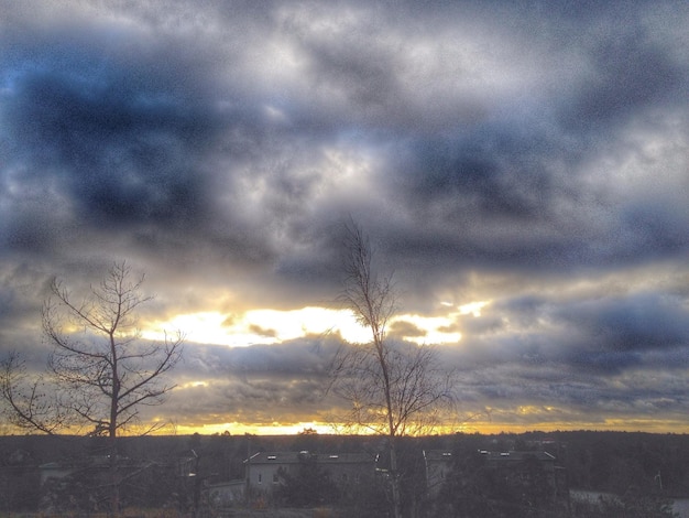 Dramatic sky over landscape