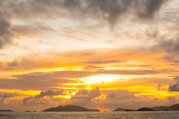 Dramatic sky at sunset in Hawaii