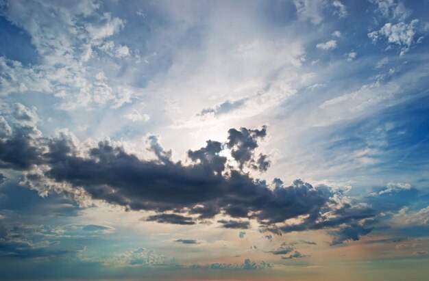 日没時の劇的な空