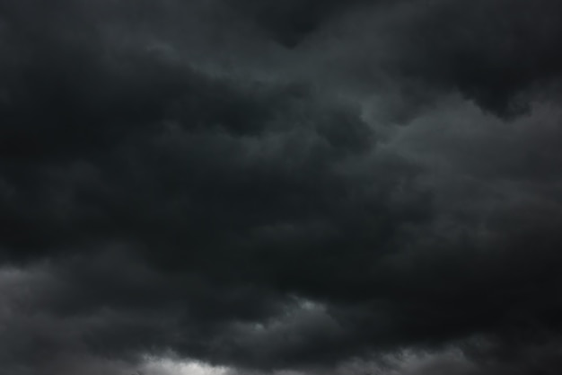 Dramatic sky with black heavy clouds, may be used as background