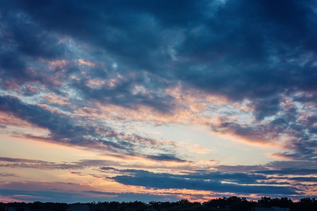 Dramatic sky with cloud at sunset