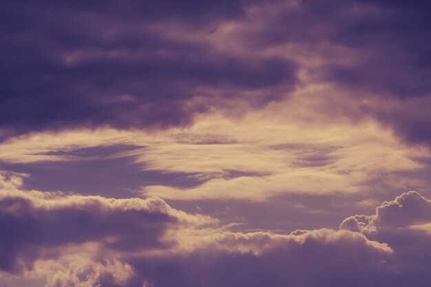 Dramatic sky with stormy clouds.