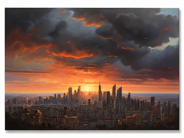 Dramatic Skyline at Sunset