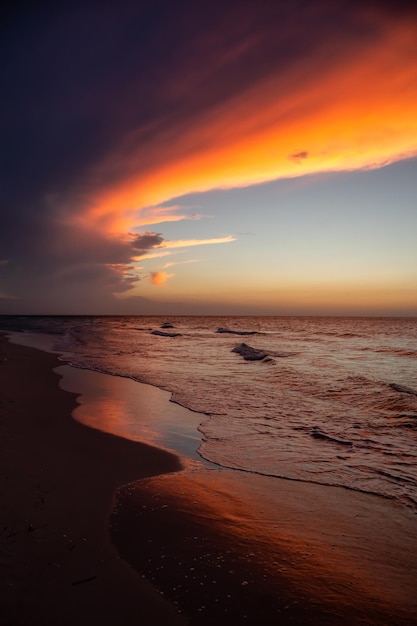 Dramatic sunset over the Caribbean Sea Nature Background