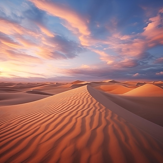 Dramatic sunset in desert