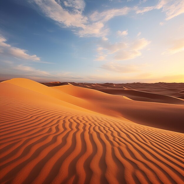 Photo dramatic sunset in desert