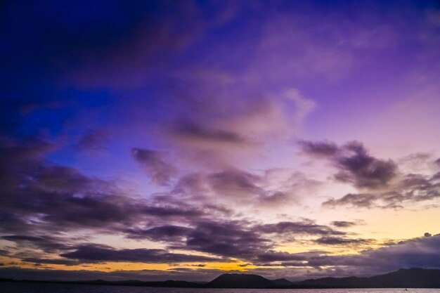 Dramatic sunset over the shoreline